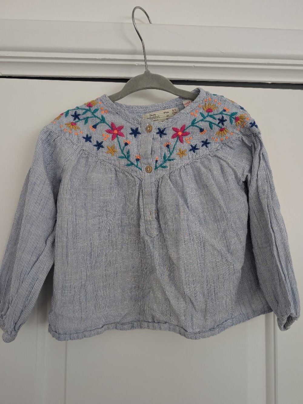 Zara BabyGirl Embroidered Blouse, Size 2-3T